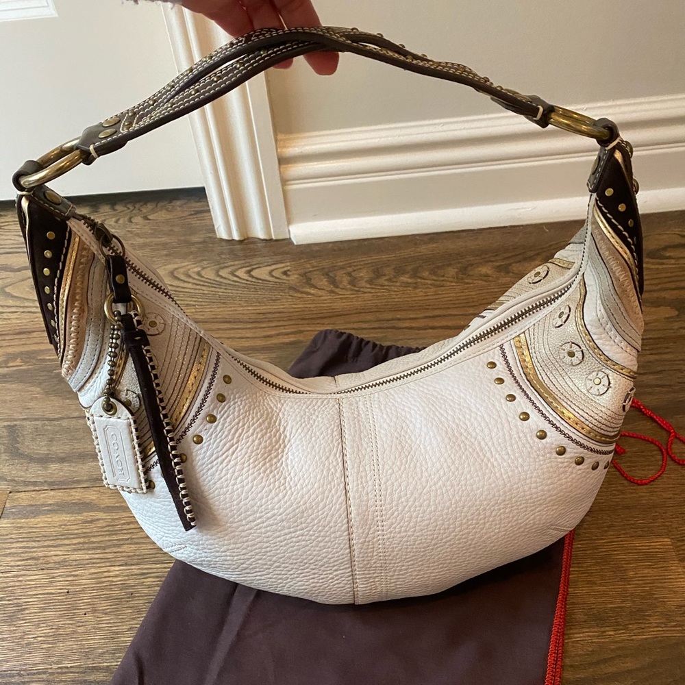 Coach Stitched Studded Leather Bag G063-10478